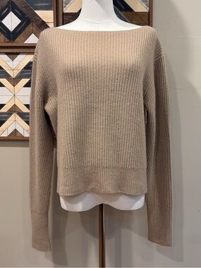 NakedCashmere Ribbed Knit Boatneck Cashmere Sweater size Small